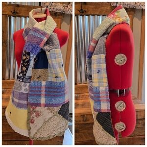 Upcycled Quilt Blanket Patch Quilt Scarf Winter Dont Throw It Out